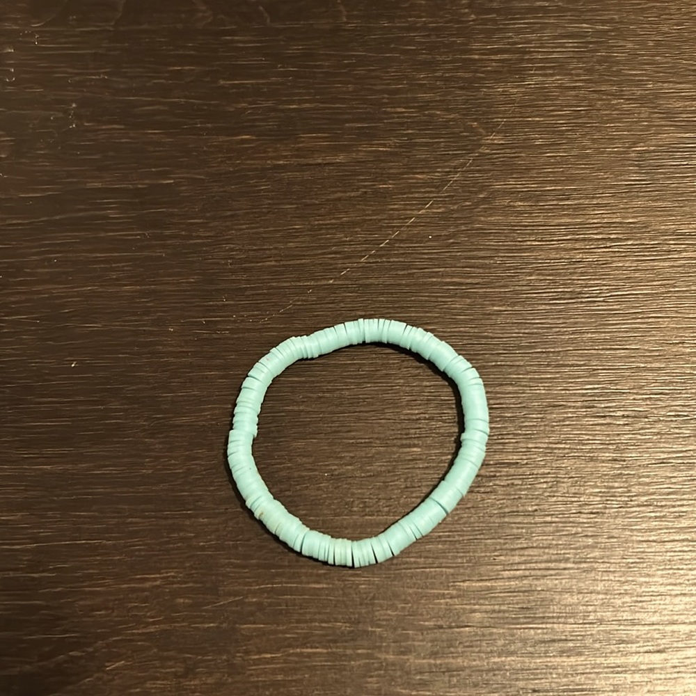 Blue clay bead simple bracelet